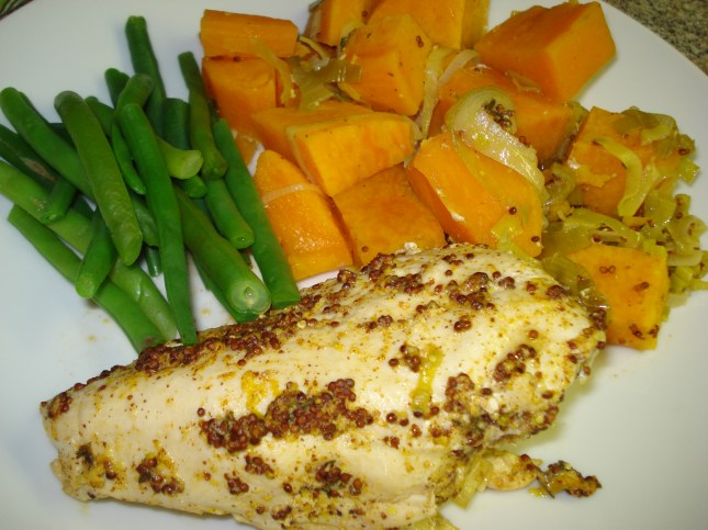 Chicken with sautéed Leeks and Sweet Potatoes