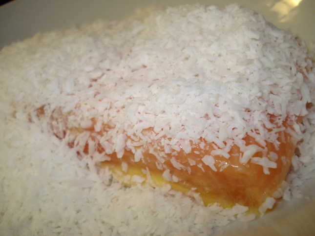 Salmon Filet buried in a heap of coconut